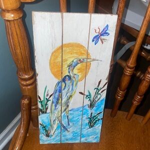 Greater blue heron painting